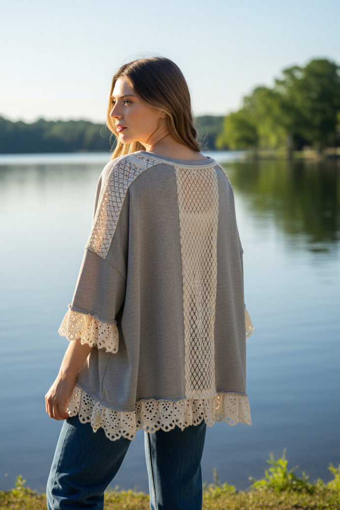 Peace, lace, and wanderlust top!
