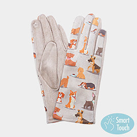 Puppy Print Smarttouch Gloves