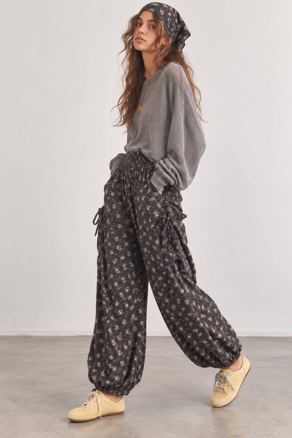 BOHO FLORAL CARGO PANTS