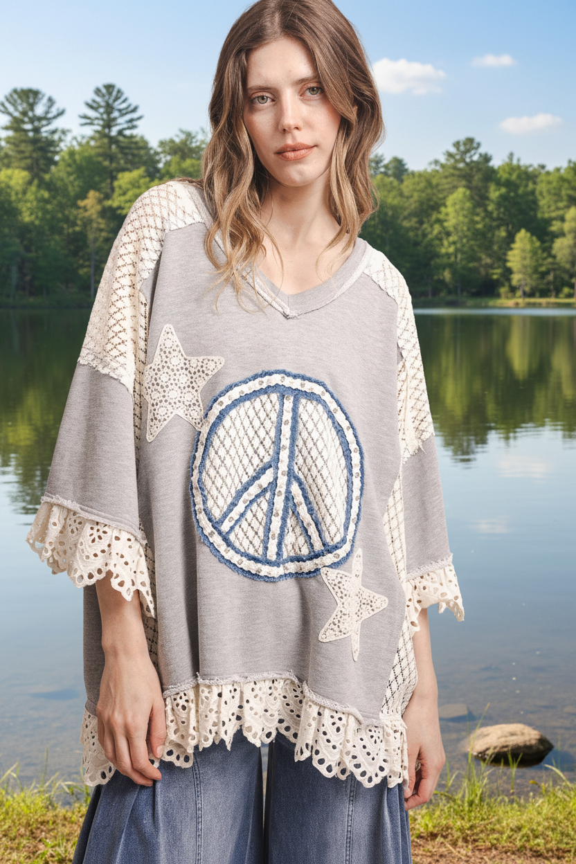 Peace, lace, and wanderlust top!