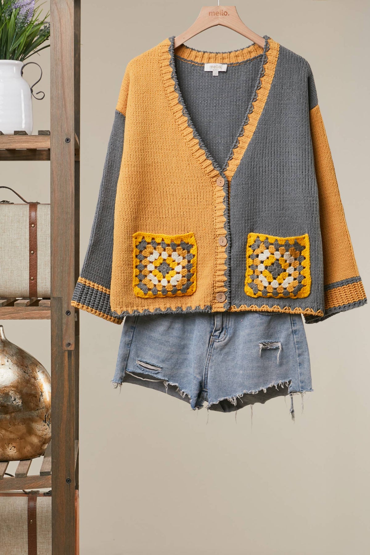Embroidered Front Pocket Cardigan