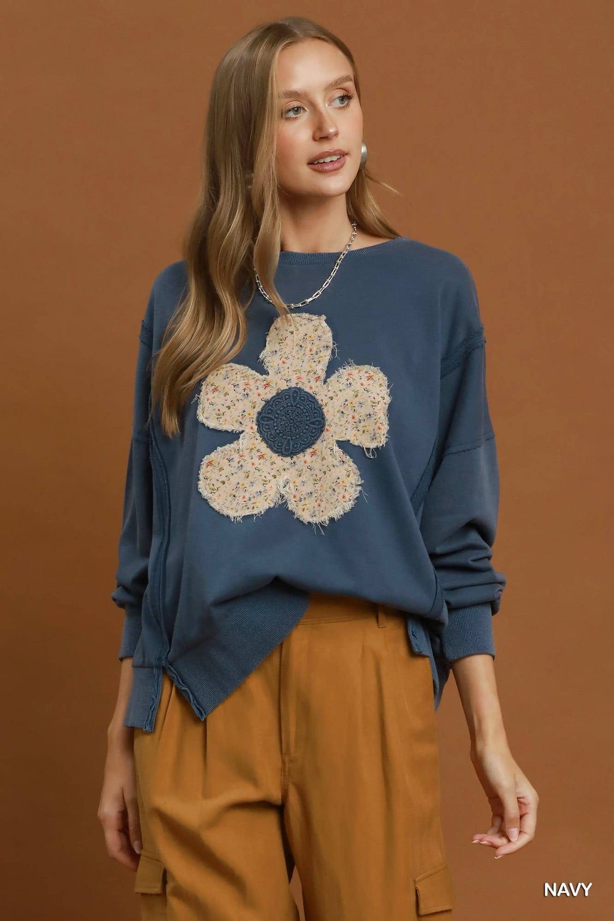 Floral Patchwork Oversized Sweatshirt