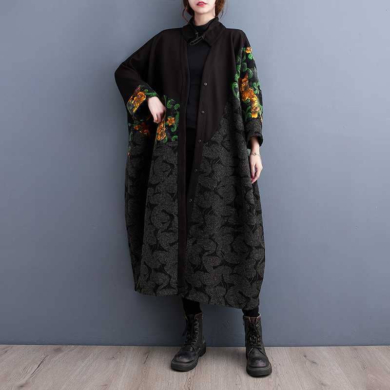 Colorblock Relaxed Plus-Size Longline Coat