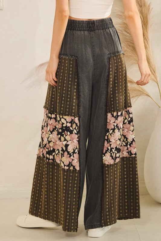 Midnight Bloom Patchwork Pants
