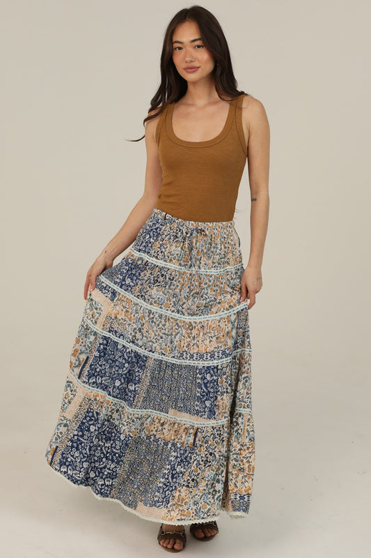 Blue Bayou Bohemian Skirt
