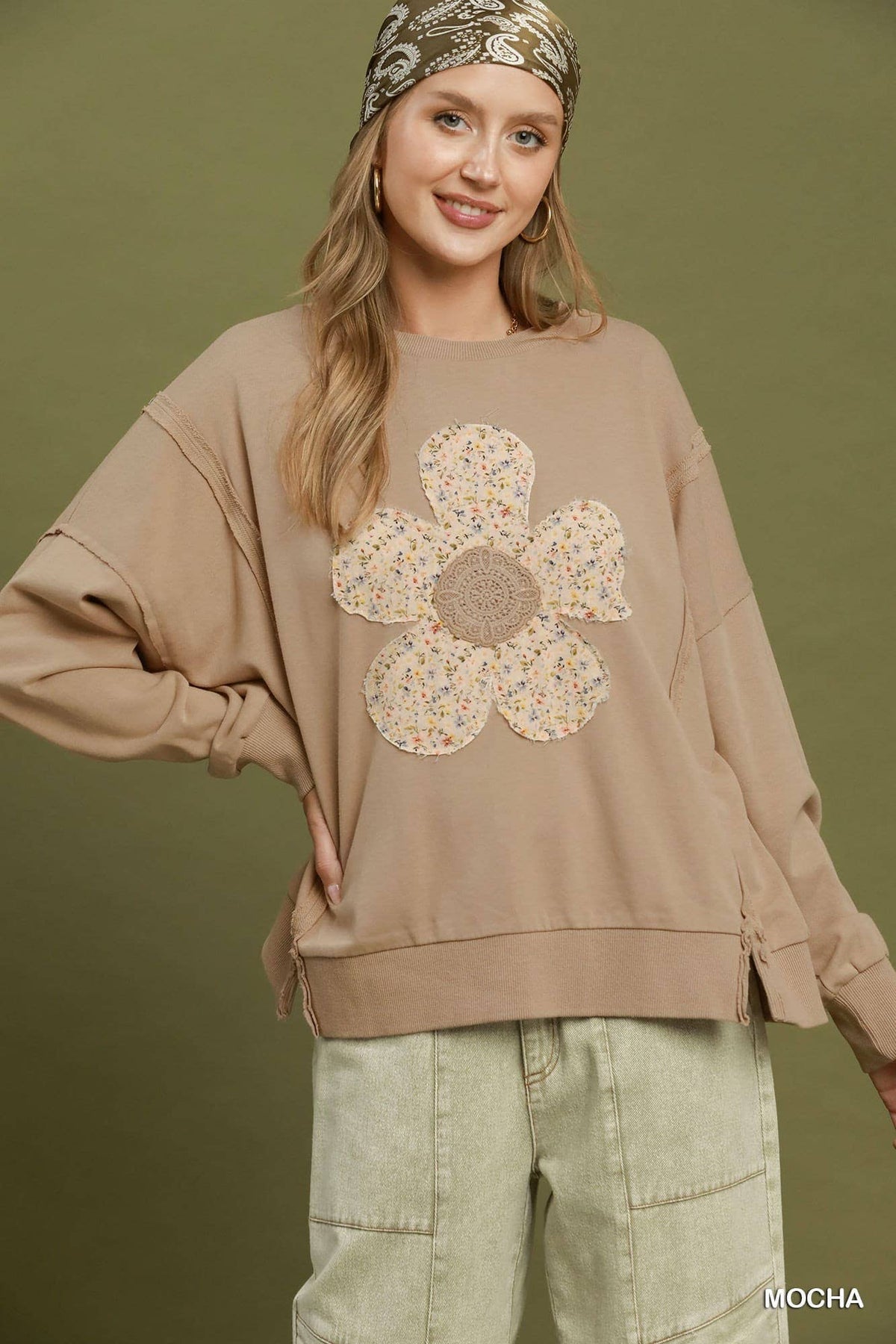 Floral Patchwork Oversized Sweatshirt
