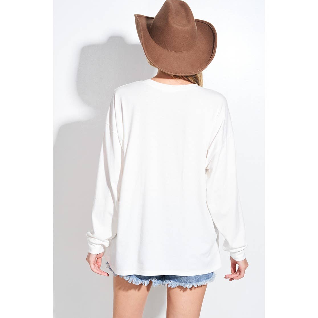 Christmas print tri-blend oversized top