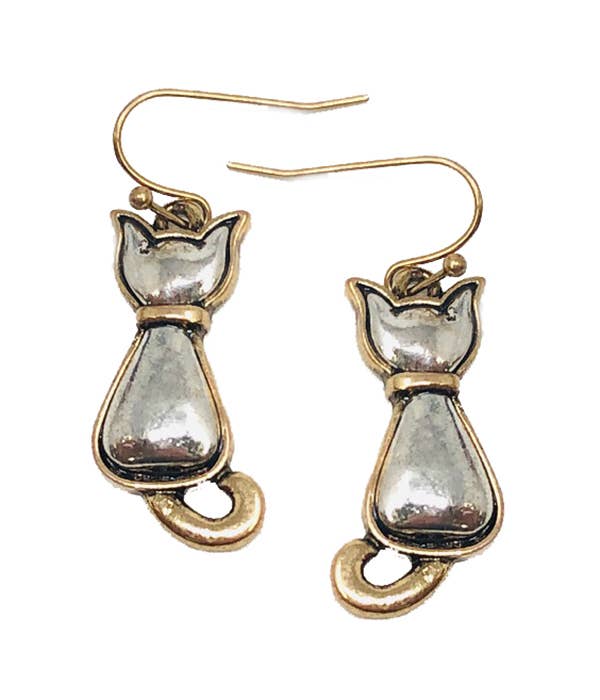CAT two-toned EARRINGS