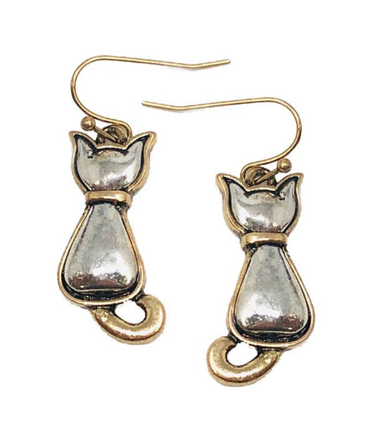 CAT two-toned EARRINGS