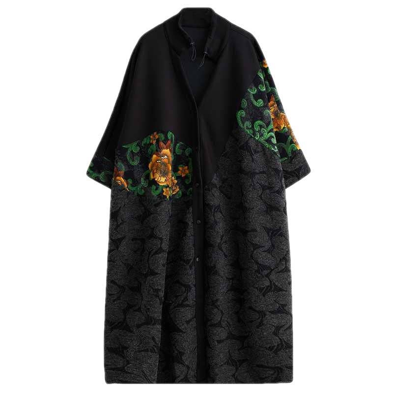 Colorblock Relaxed Plus-Size Longline Coat