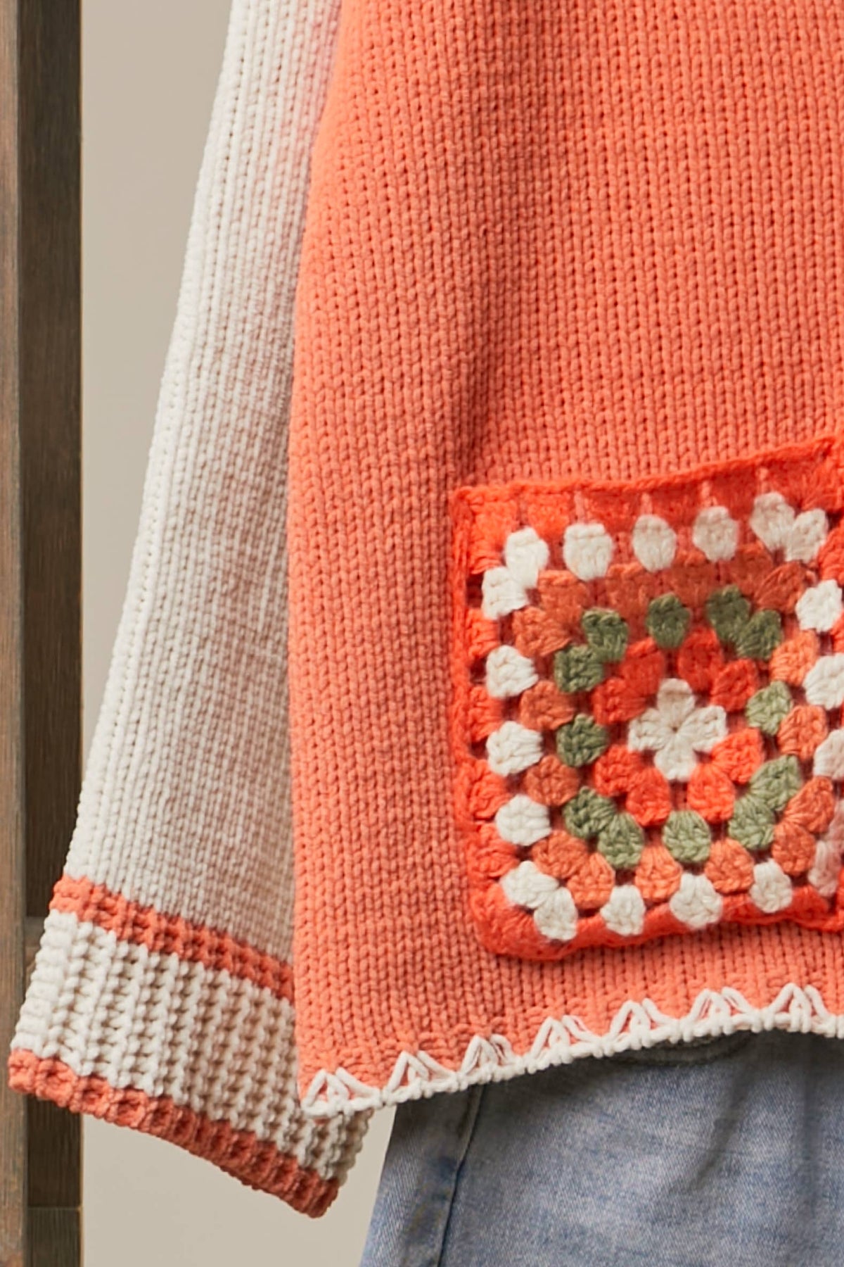 Embroidered Front Pocket Cardigan
