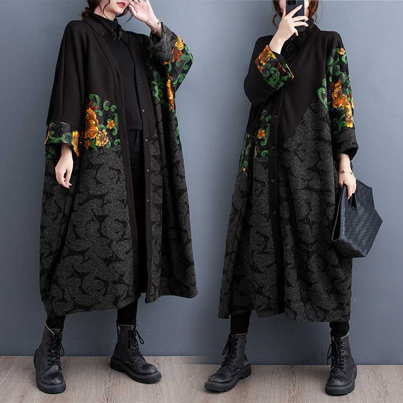 Colorblock Relaxed Plus-Size Longline Coat