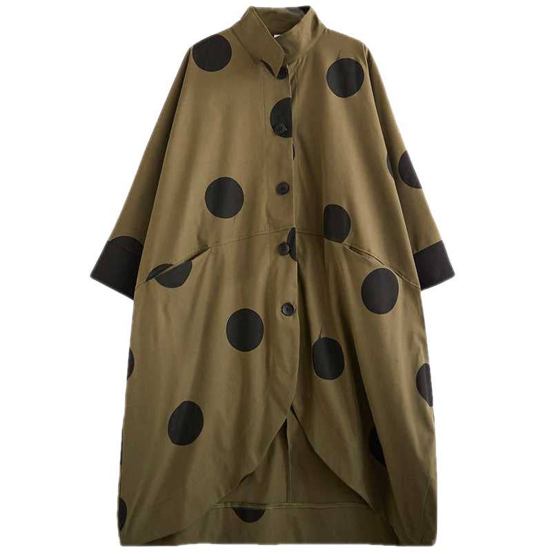 Vintage Print Relaxed Plus-Size Longline Coat