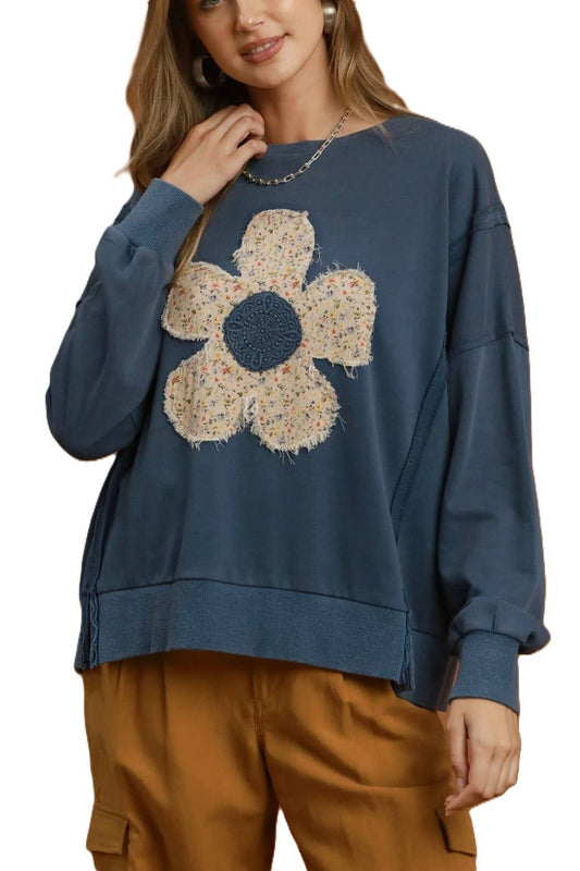 Floral Patchwork Oversized Sweatshirt