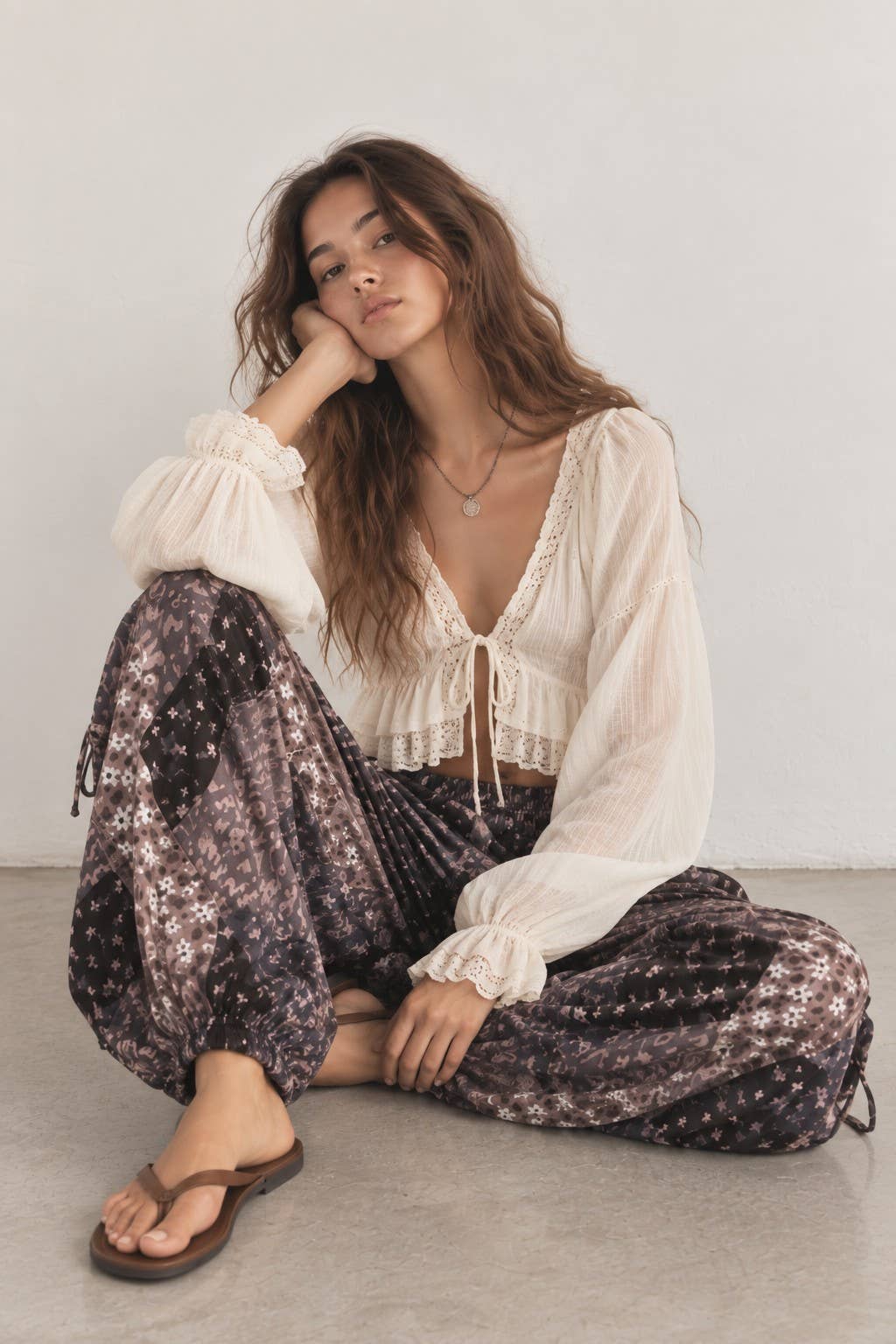 BOHO FLORAL CARGO PANTS