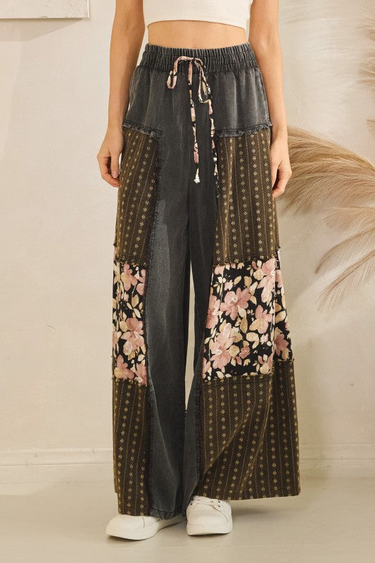 Midnight Bloom Patchwork Pants