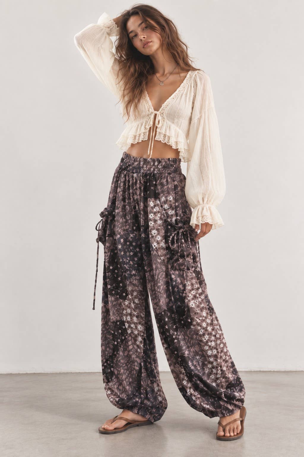 BOHO FLORAL CARGO PANTS