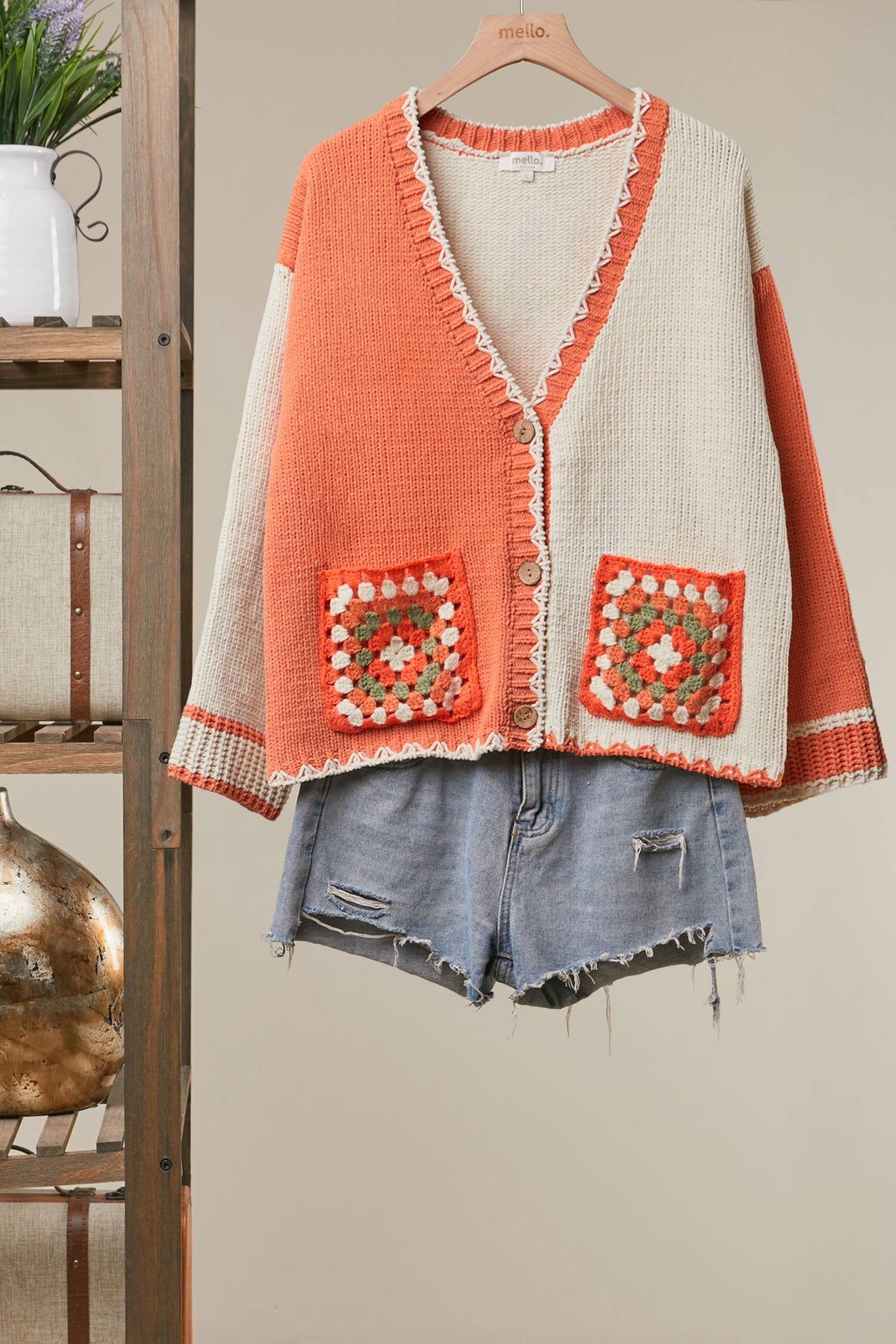 Embroidered Front Pocket Cardigan
