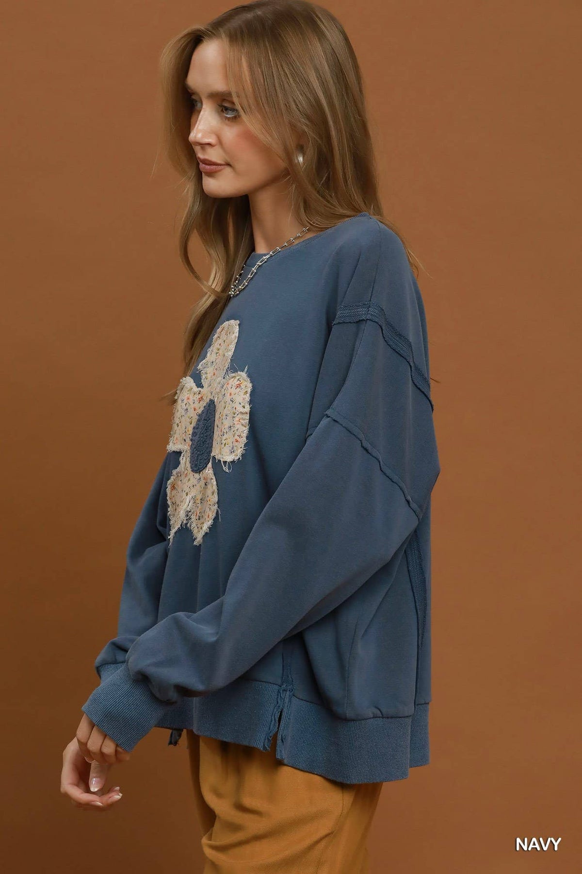 Floral Patchwork Oversized Sweatshirt