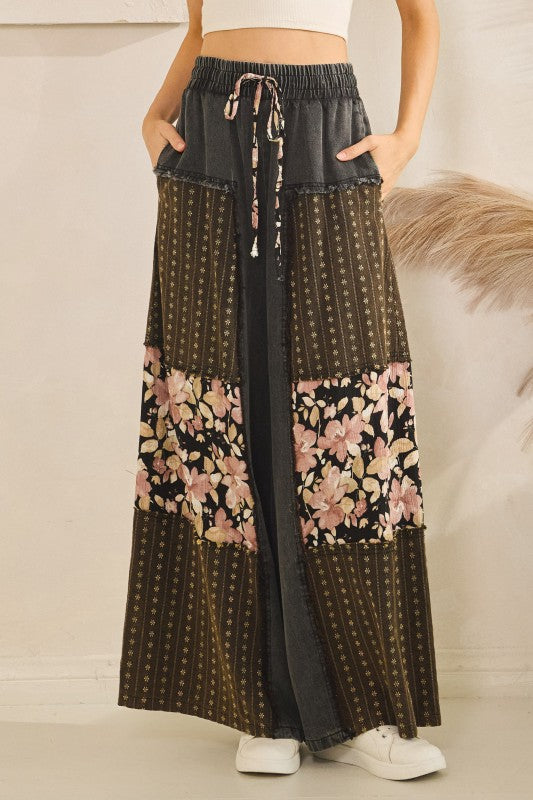 Midnight Bloom Patchwork Pants