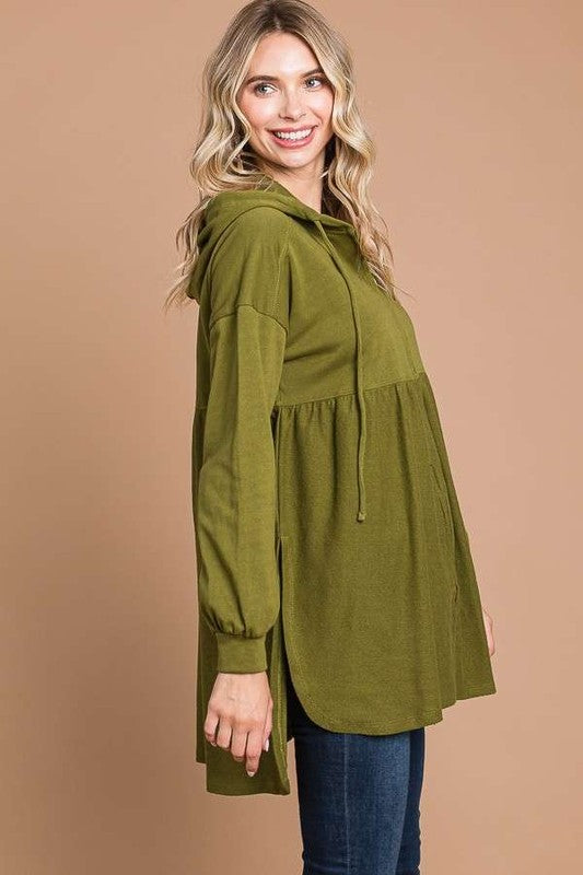 Olive Zip-up Hoodie Sweatshirt