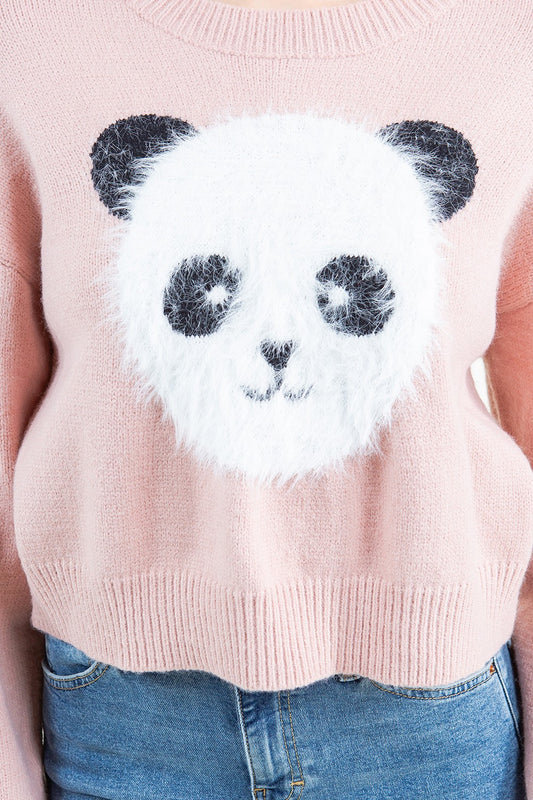 Panda in Pink… crewneck sweater
