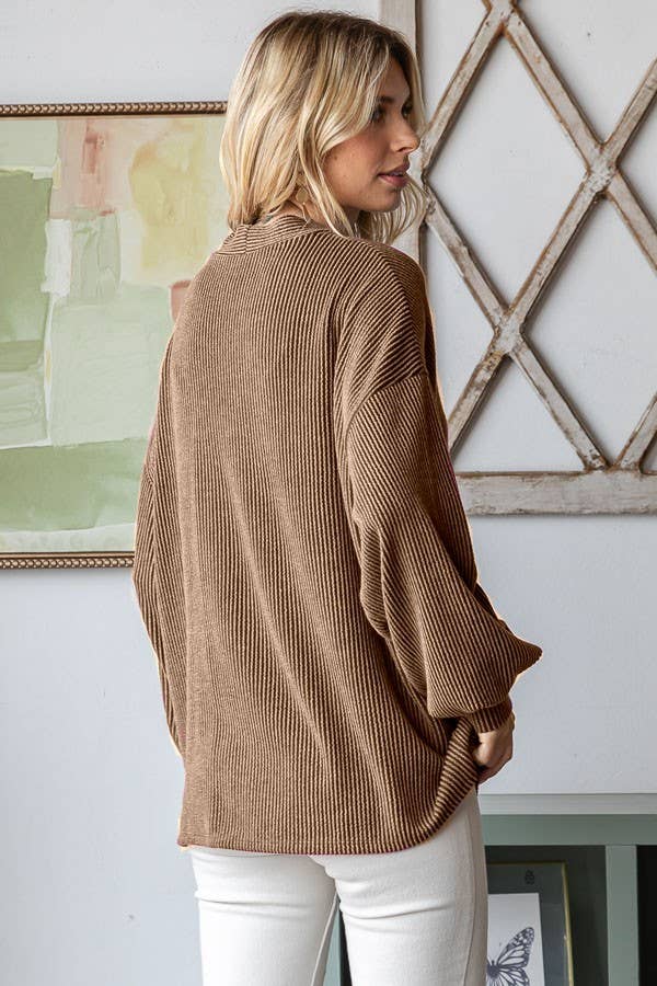 Button Front Open Knit Cardigan