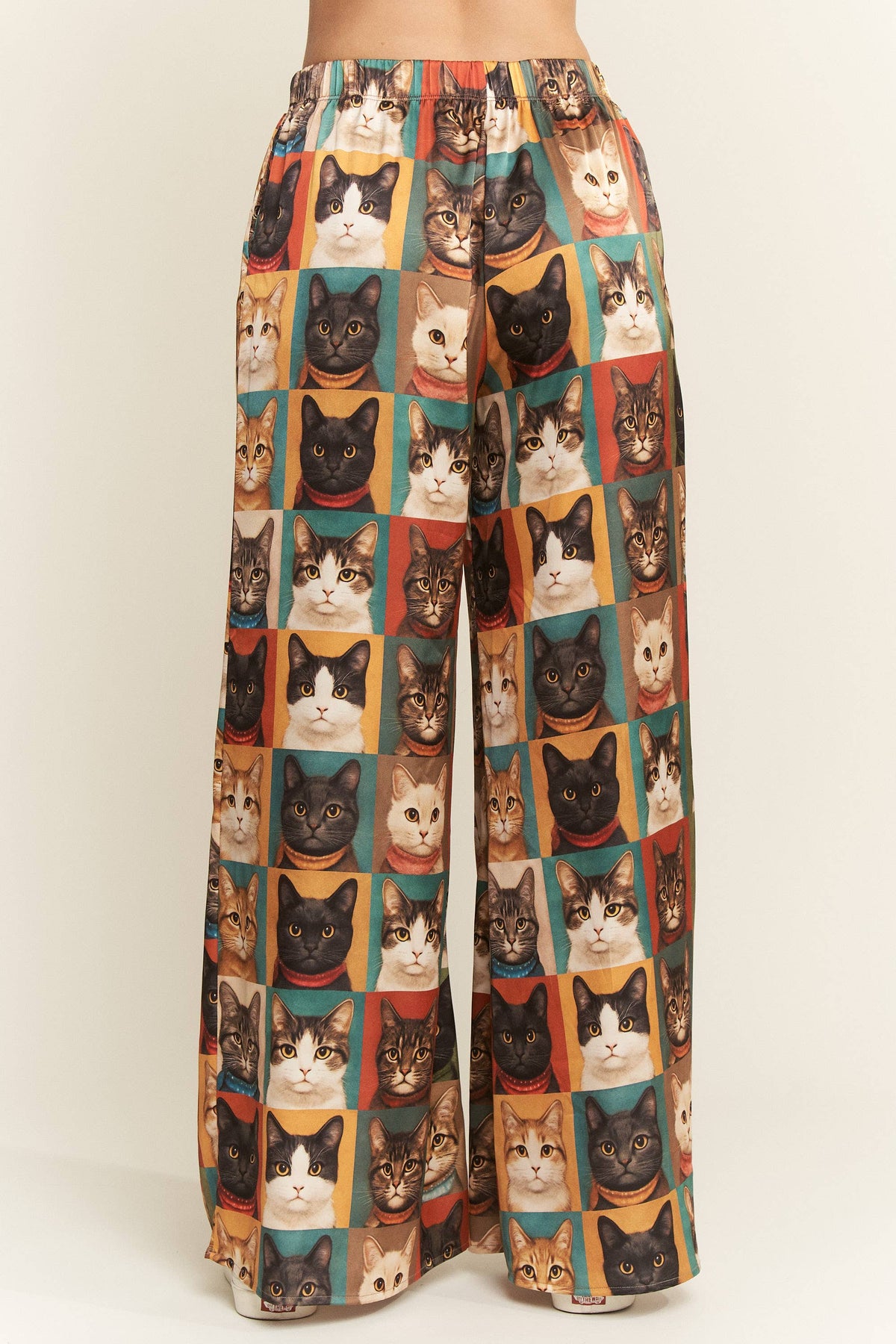 CAT PORTRAIT WIDE LEG PANTS