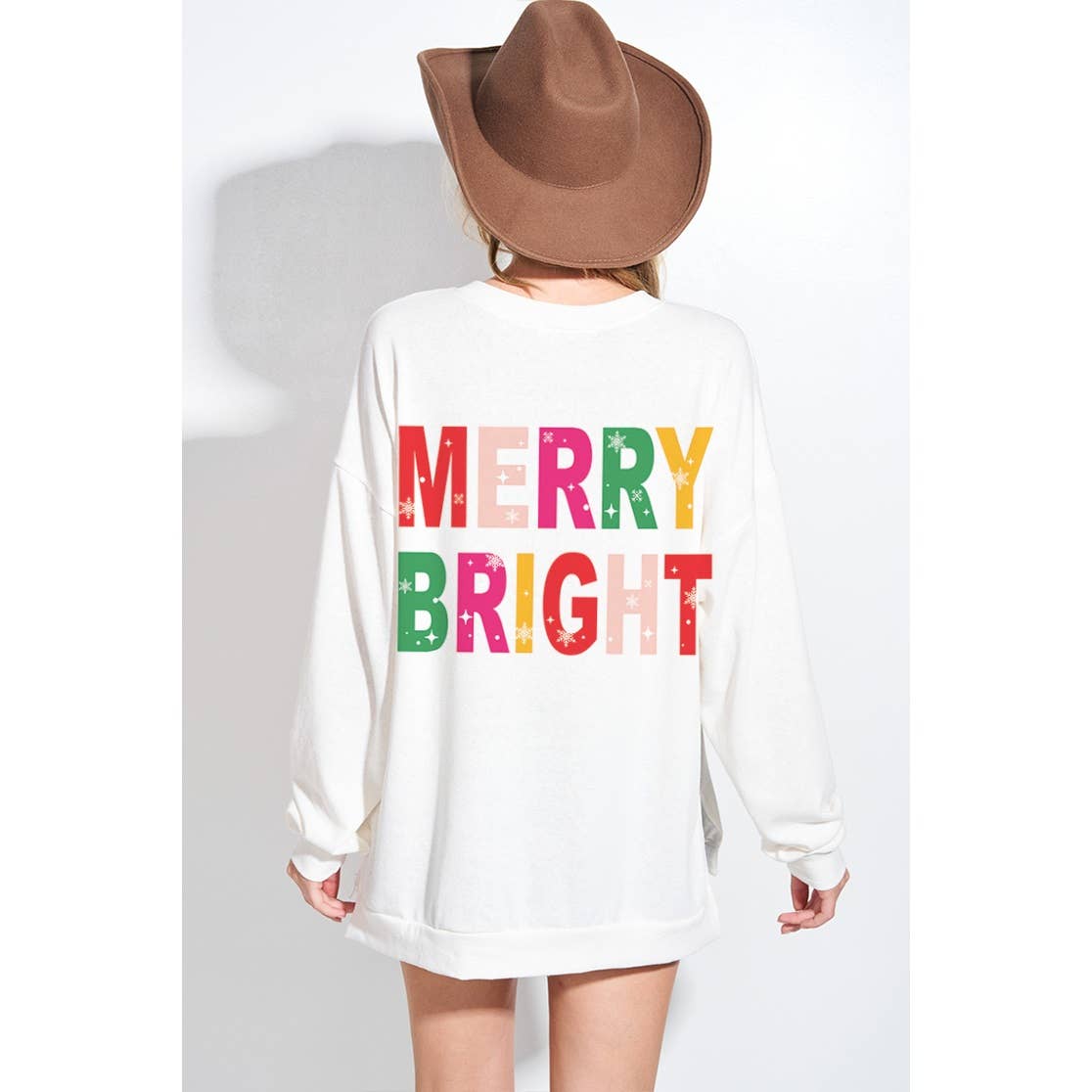 Merry Bright Christmas Print Tri blend Sweatshirts