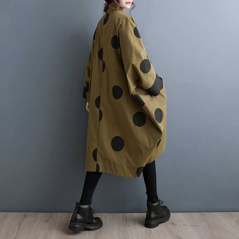 Vintage Print Relaxed Plus-Size Longline Coat