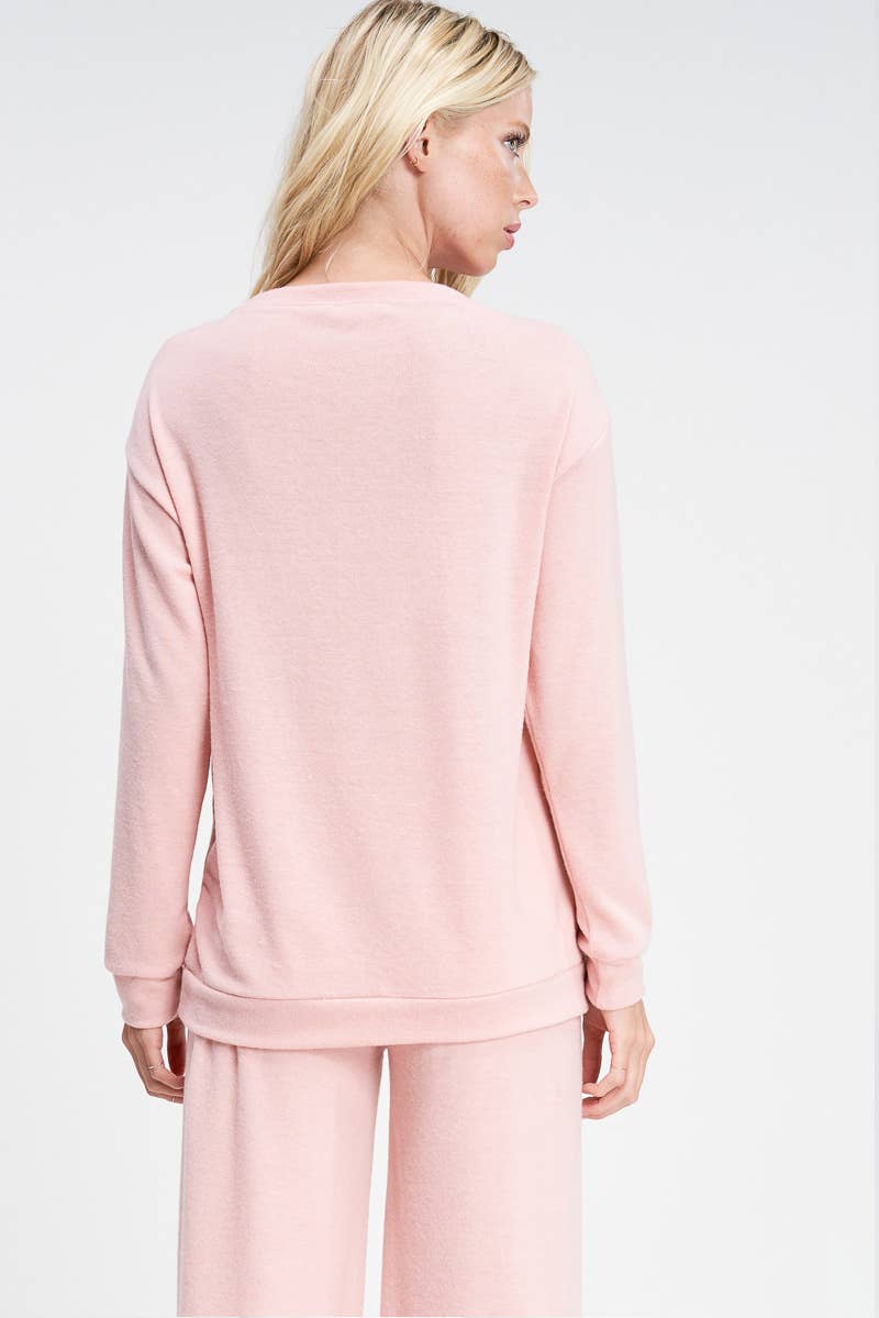 Holiday champagne bottle print soft loungewear set