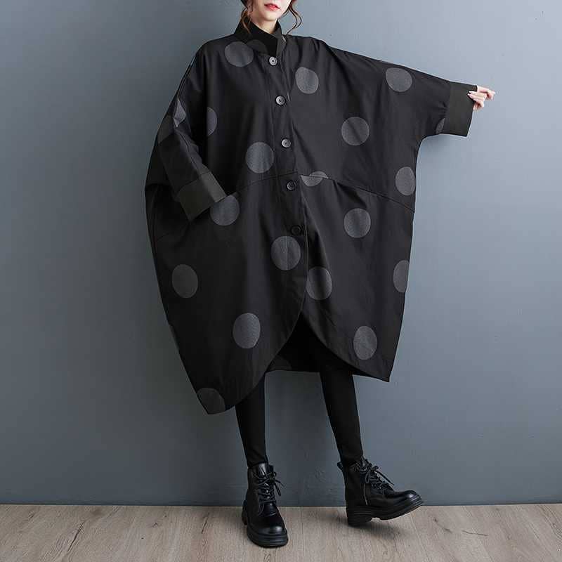 Vintage Print Relaxed Plus-Size Longline Coat