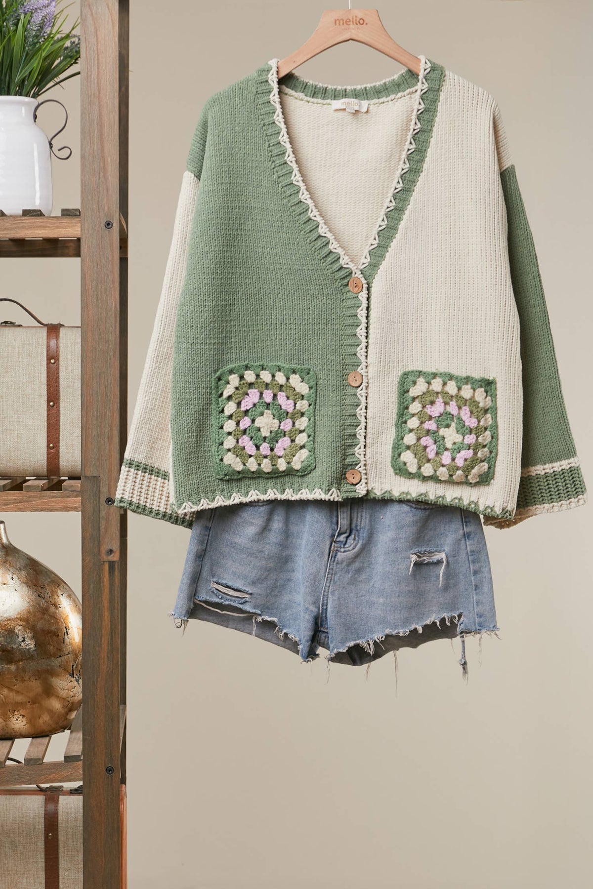 Embroidered Front Pocket Cardigan
