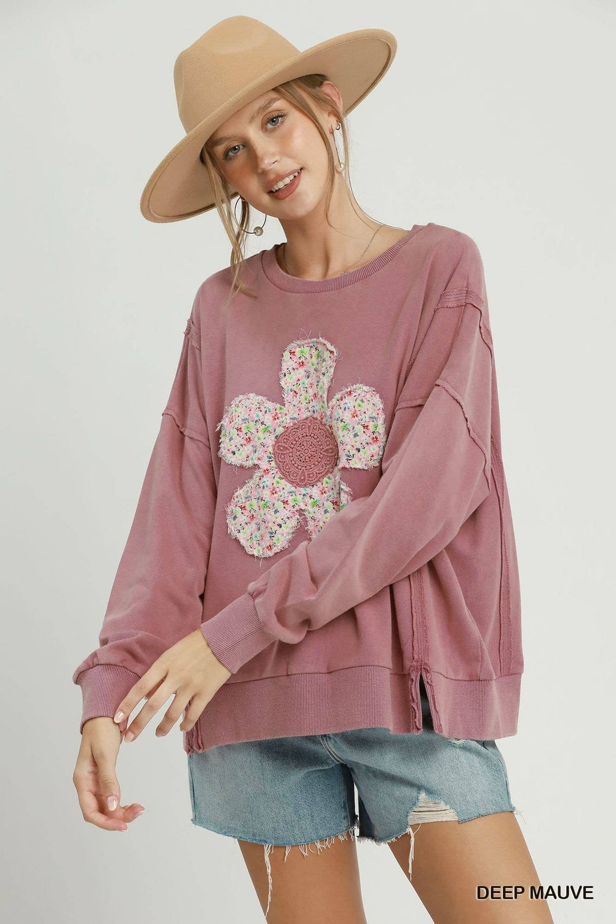 Floral Patchwork Oversized Sweatshirt