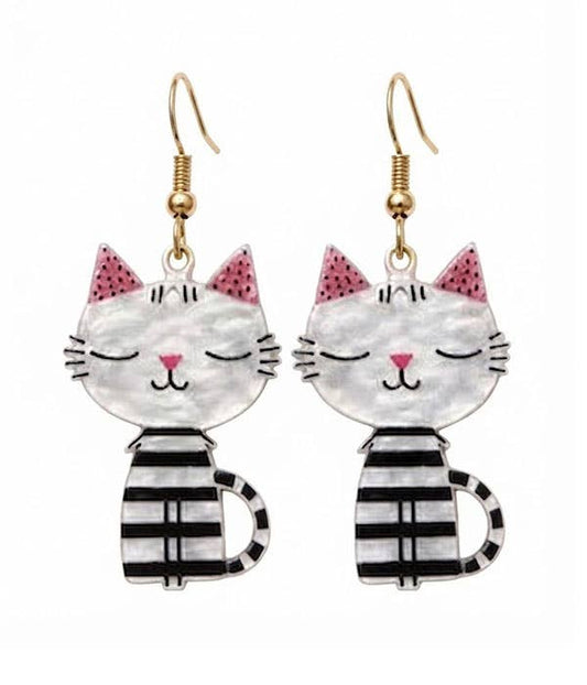 ( J465 )  ACRYLIC CAT EARRING