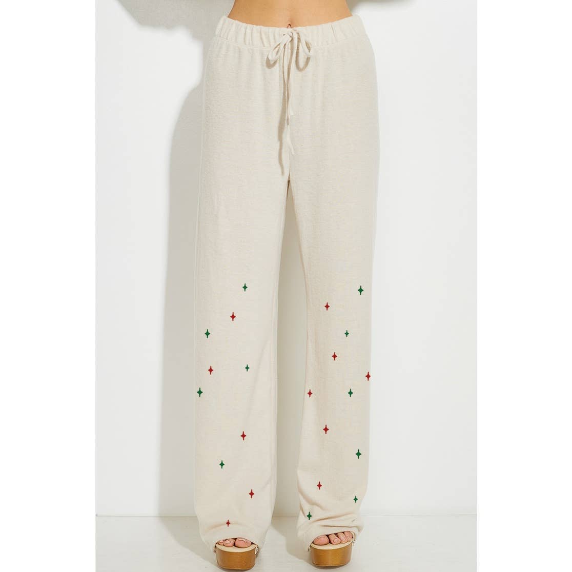 Christmas tree print soft lounge wear set